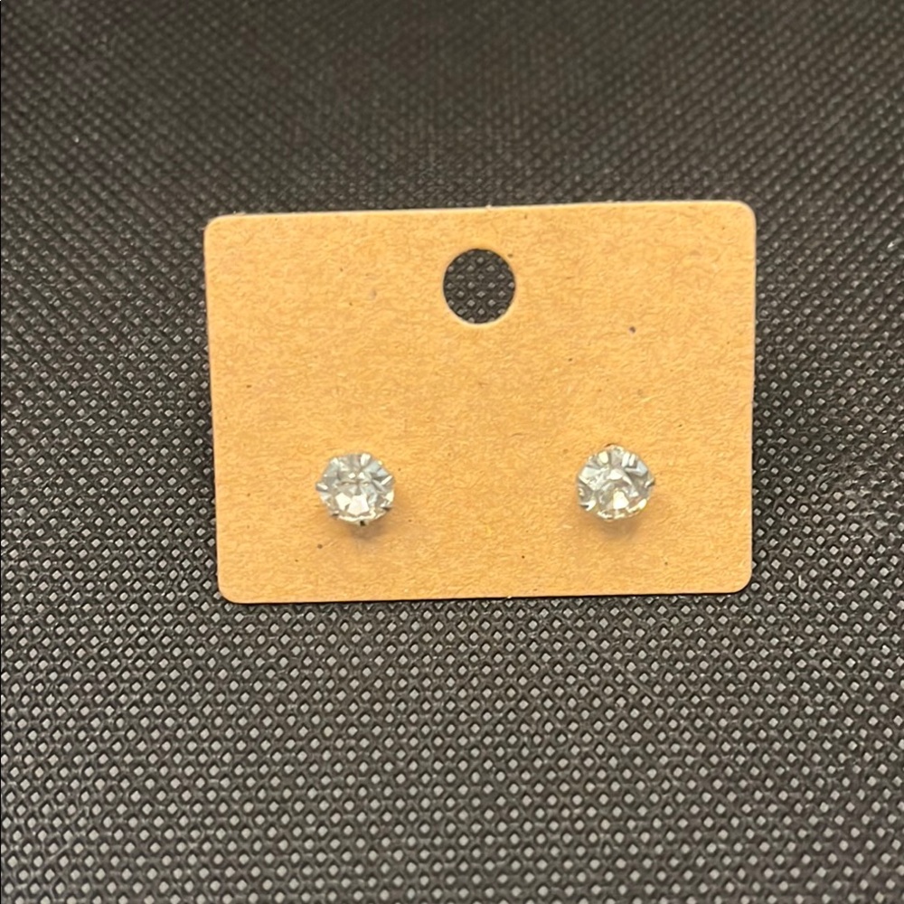 Elegant Silver and Crystal Stud Earrings